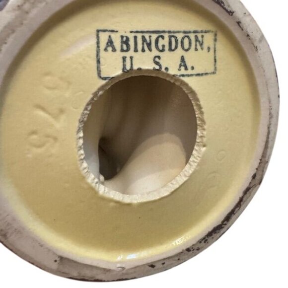 Vintage Abingdon Pottery Yellow Horn Candlestick Holders Set Of 2 - Picture 5 of 7